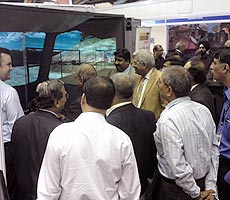 Mr Shri Vinay Kumar Singh, Chairman Cum Managing Director Northern Coalfields Limited operating the training simulator