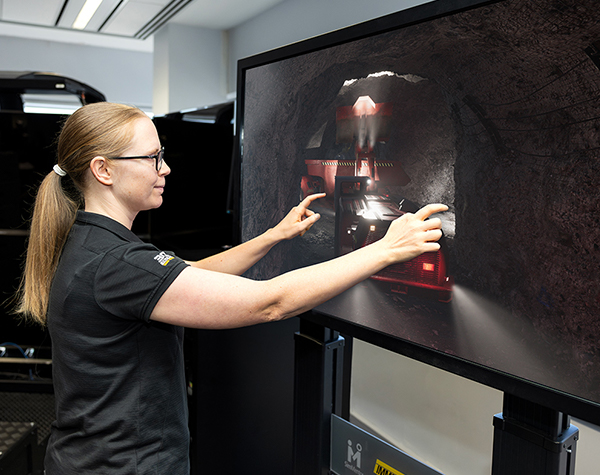 Touchscreen featuring Mine Standards for a Sandvik Underground Loader