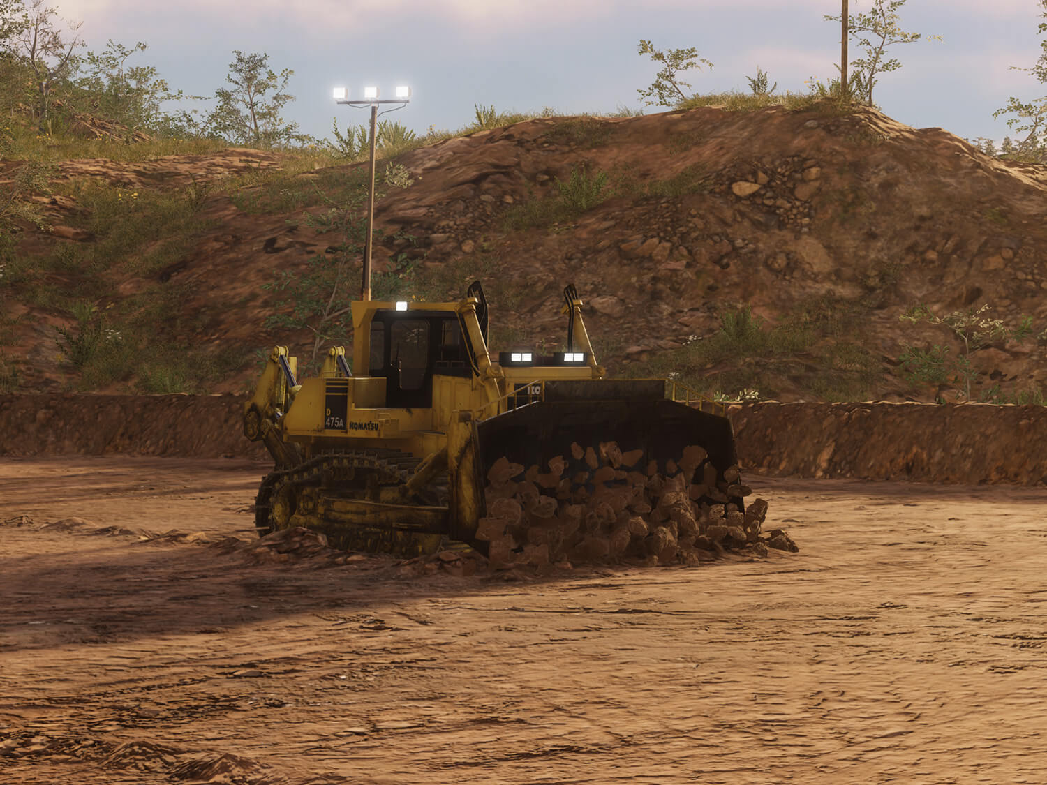 Komatsu D475A-5E0 Dozing Training