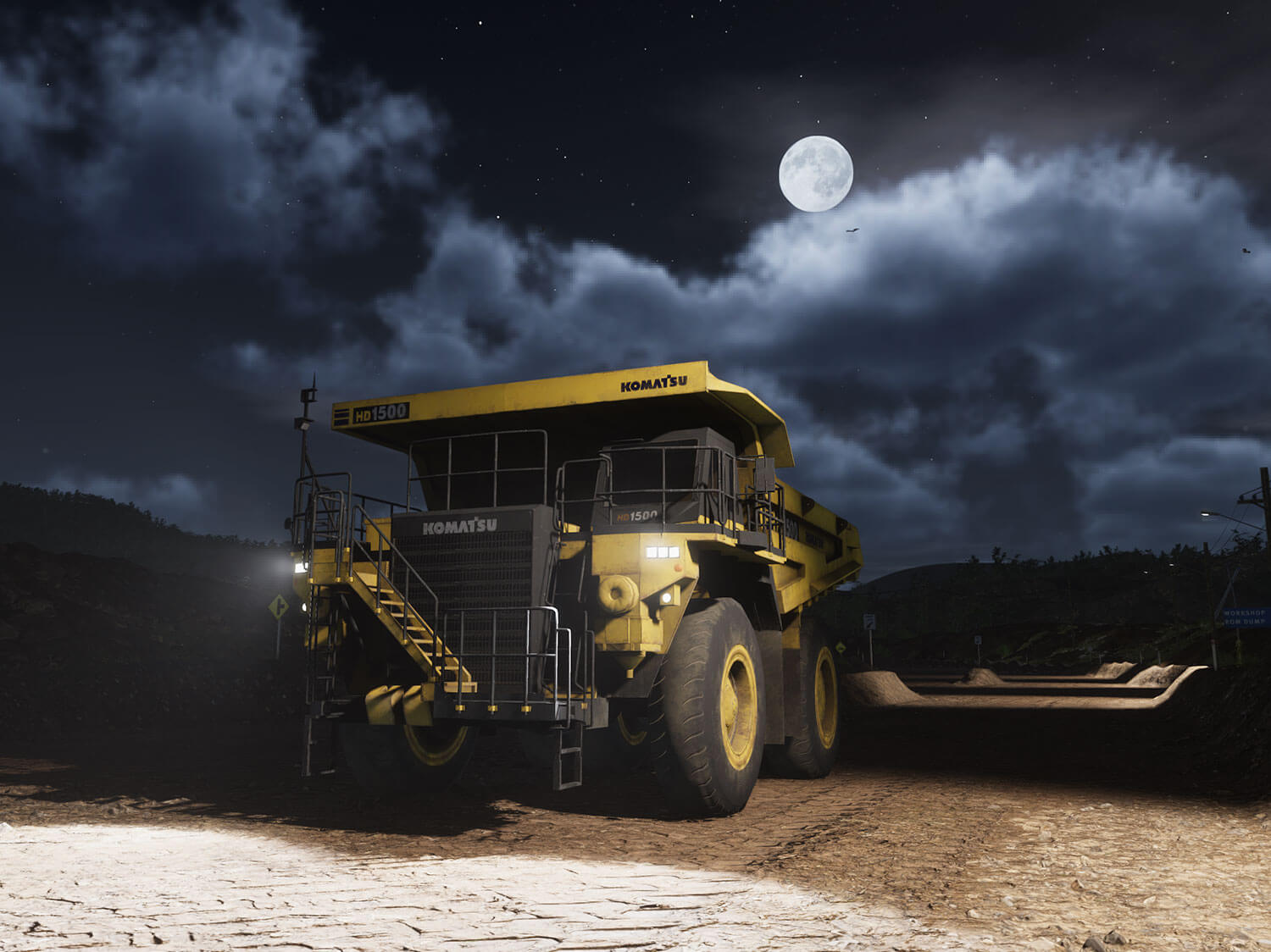 Komatsu HD785-8, HD1500-8 - Night Training