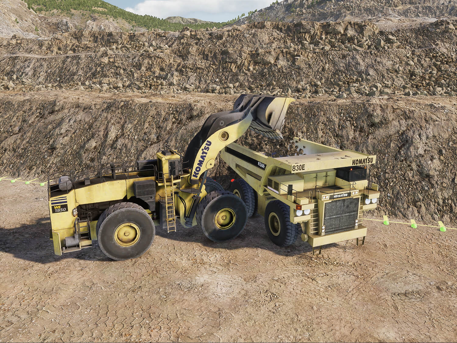 Komatsu WE1850-3 Dumping Training