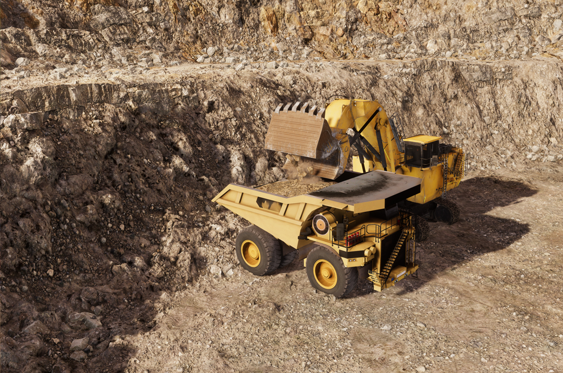 Green Operator - Cat795AC Dump truck and Shovel/Excavator interaction